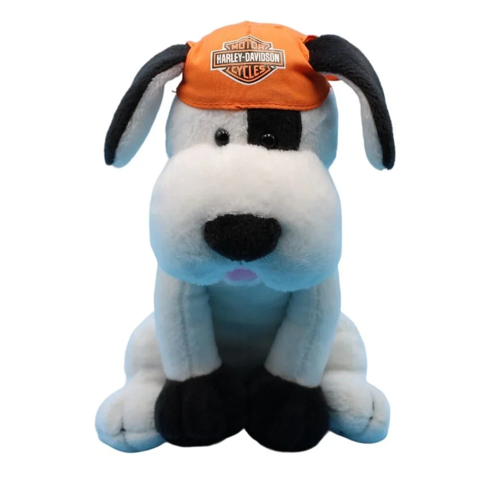 Harley Davidson Motorcycles Plush Bobblehead Dog Orange Head Rag 8.5in Tall 2008 - Picture 1 of 10